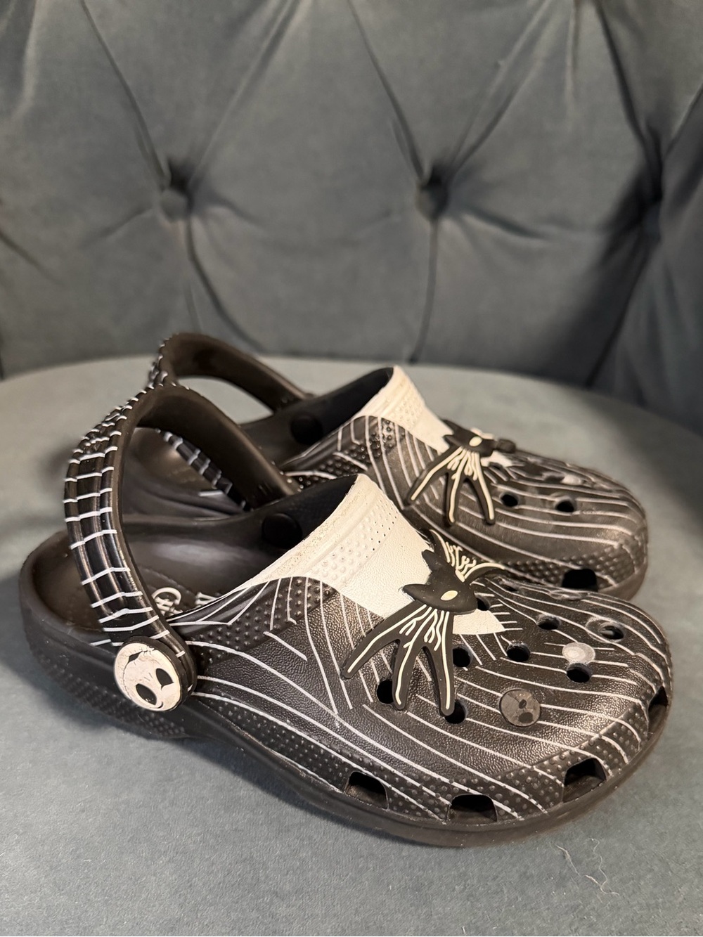 CROCS Kids Black and White Spider Web Clogs